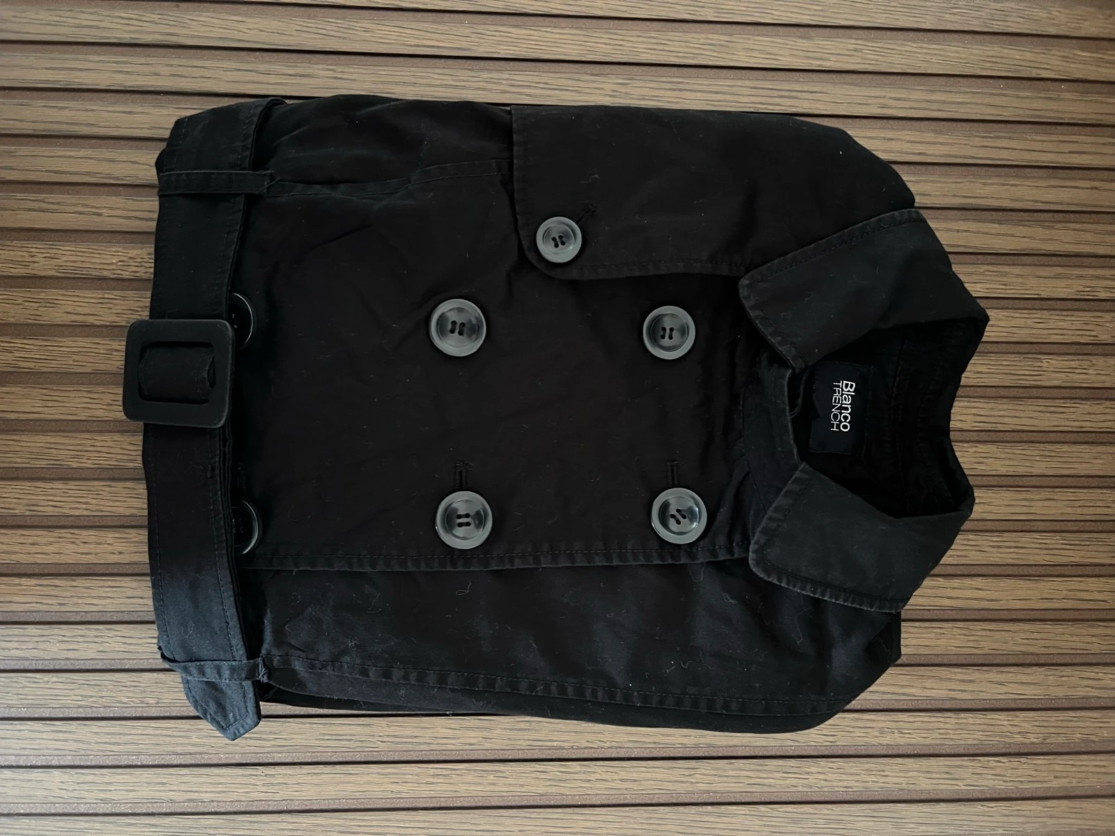 Short Black Blanco Trench Gabardine – photo 3